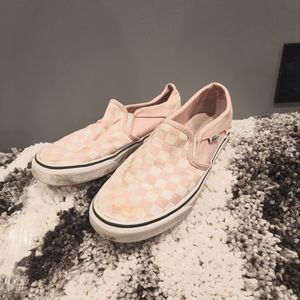Pink and white checkered vans